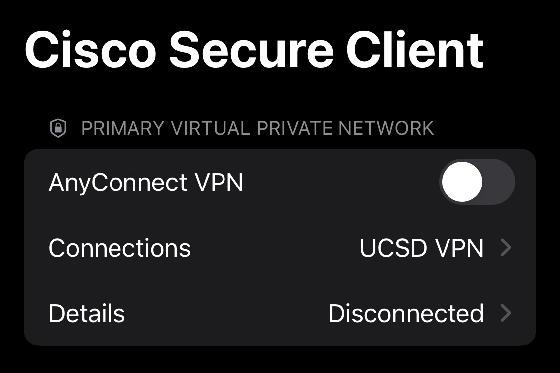 IMG_9778.jpeg Screenshot: Disconnect toggle in off position