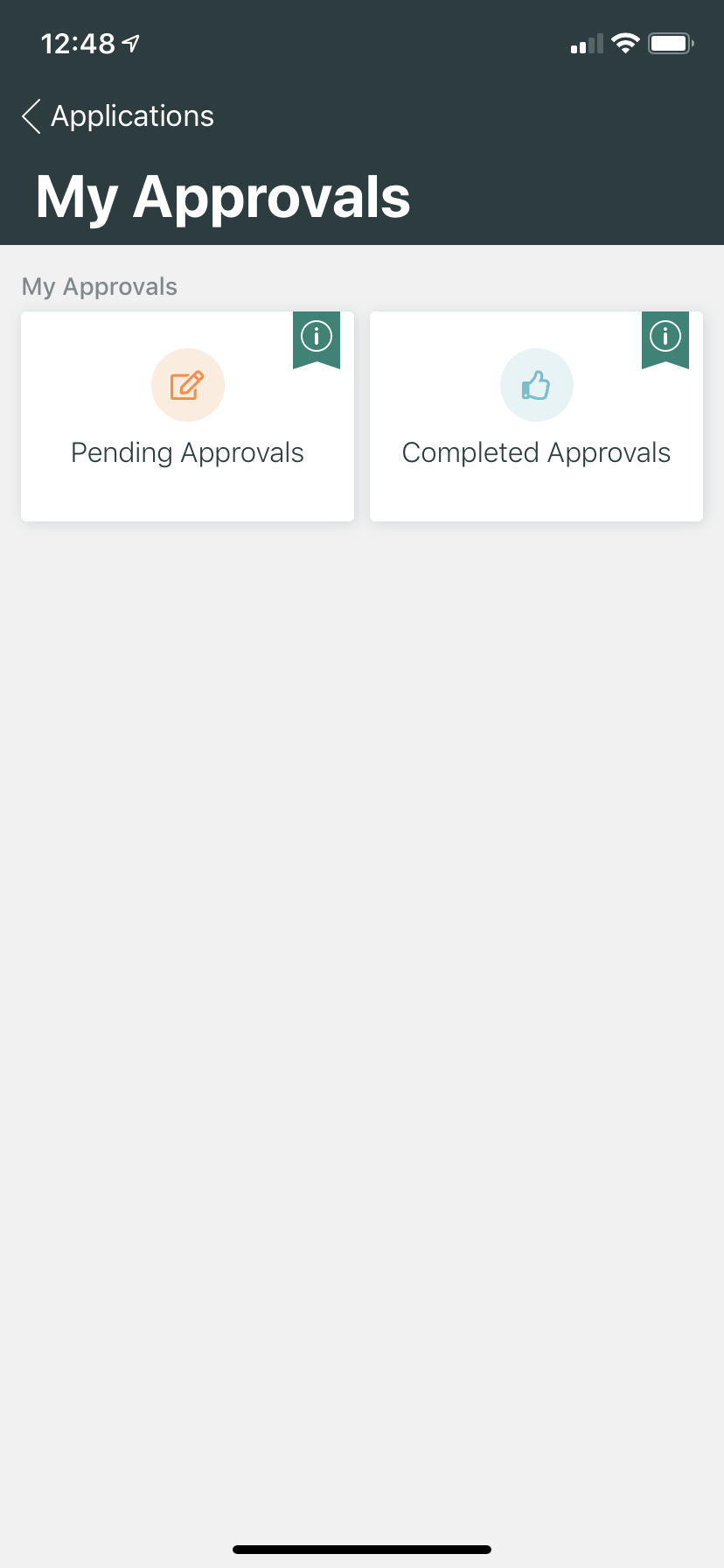 An image displaying how the 'My Approvals' page within ServiceNow looks